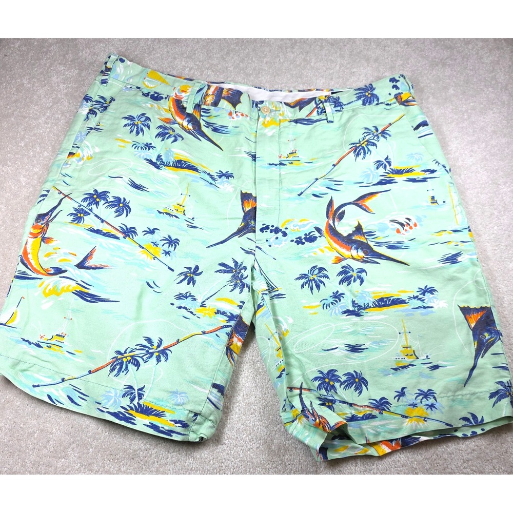 Polo Ralph Lauren Chino Shorts Mens 42L Green Nautical Hawaiian Classic Fit